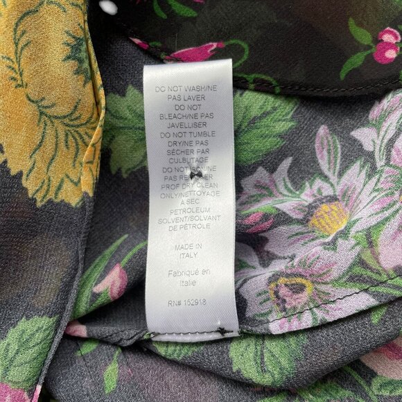 Carolina Herrera Floral Sheer Blouse Black - Picture 8 of 9